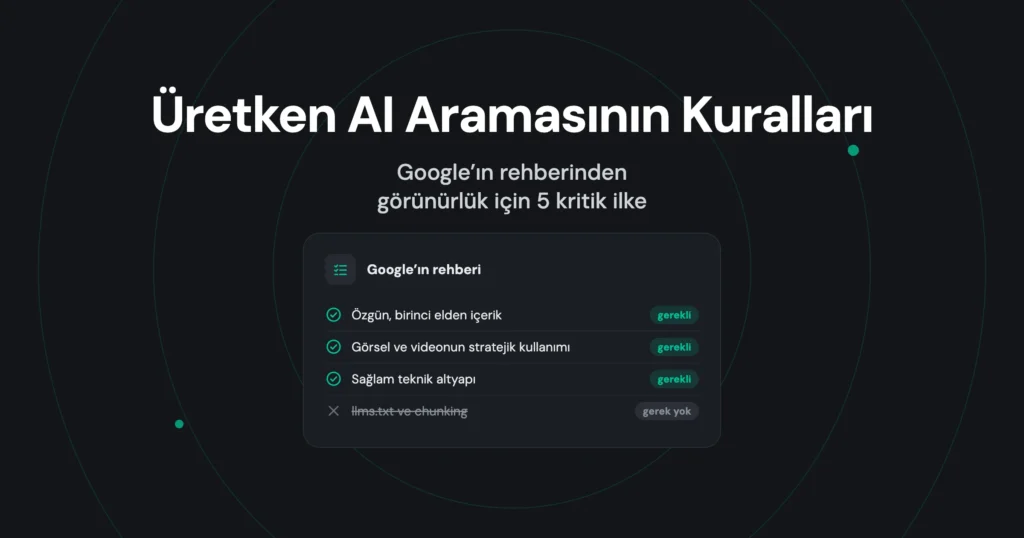 Üretken Yapay Zeka Aramasında Görünür Olmanın Kuralları